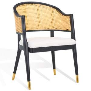 Safavieh ROGUE RATTAN DINING CHAIR - Elevate Your Space with Contemporary Style and Timeless Comfort Design Black / Natural SFV4106A