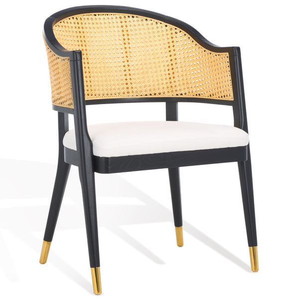 Safavieh ROGUE RATTAN DINING CHAIR - Elevate Your Space with Contemporary Style and Timeless Comfort Design Black / Natural SFV4106A