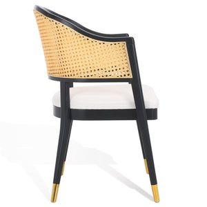Safavieh ROGUE RATTAN DINING CHAIR - Elevate Your Space with Contemporary Style and Timeless Comfort Design Black / Natural SFV4106A