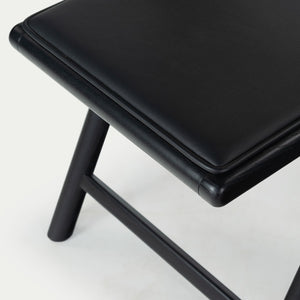 Safavieh SHAYLIE Folding Dining Chair - Sleek Black Upholstered Seat with Rattan Back for Modern Spaces SFV4117A-SET2