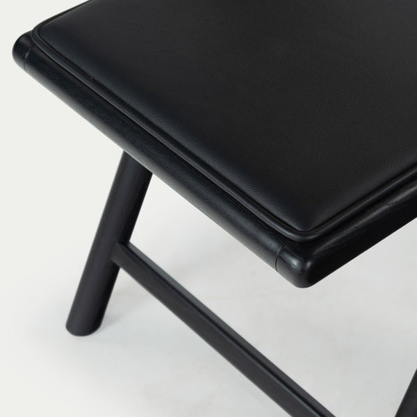 Safavieh SHAYLIE Folding Dining Chair - Sleek Black Upholstered Seat with Rattan Back for Modern Spaces SFV4117A-SET2