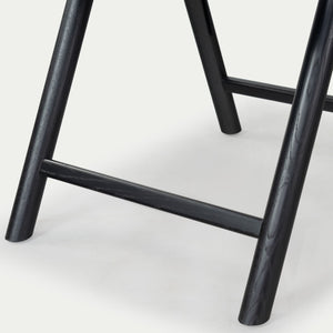 Safavieh SHAYLIE Folding Dining Chair - Sleek Black Upholstered Seat with Rattan Back for Modern Spaces SFV4117A-SET2