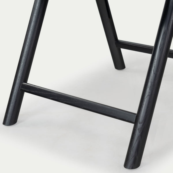 Safavieh SHAYLIE Folding Dining Chair - Sleek Black Upholstered Seat with Rattan Back for Modern Spaces SFV4117A-SET2