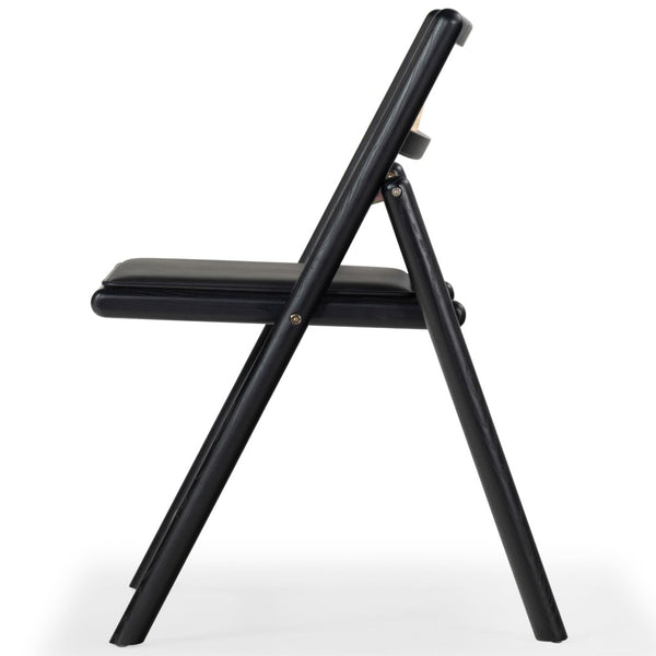 Safavieh SHAYLIE Folding Dining Chair - Sleek Black Upholstered Seat with Rattan Back for Modern Spaces SFV4117A-SET2