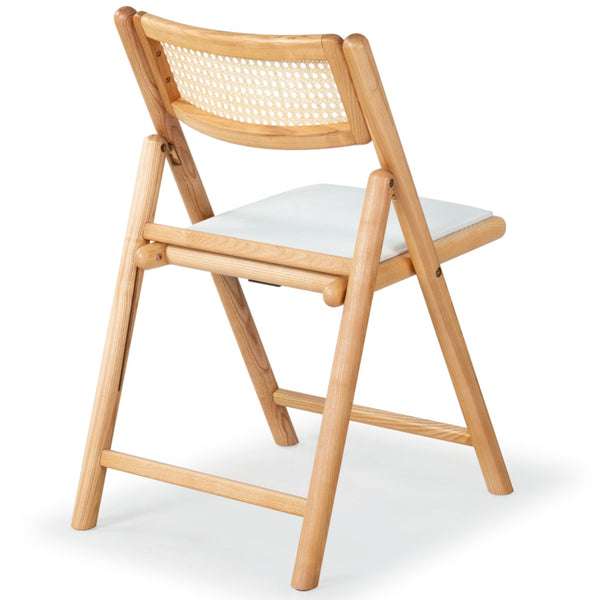 Safavieh Shaylie Upholstered Seat Folding Dining Chair Natural / White SFV4117B-SET2