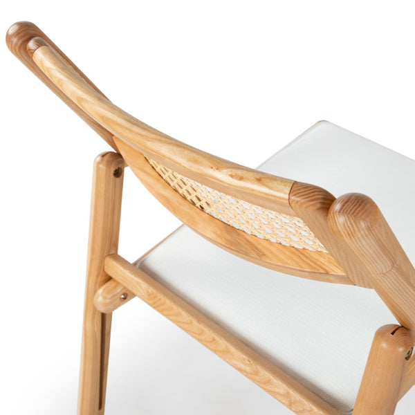 Safavieh Shaylie Upholstered Seat Folding Dining Chair Natural / White SFV4117B-SET2