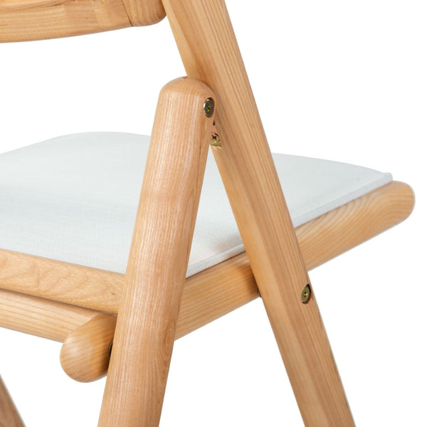 Safavieh Shaylie Upholstered Seat Folding Dining Chair Natural / White SFV4117B-SET2