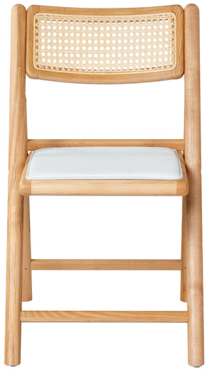 Safavieh Shaylie Upholstered Seat Folding Dining Chair Natural / White SFV4117B-SET2