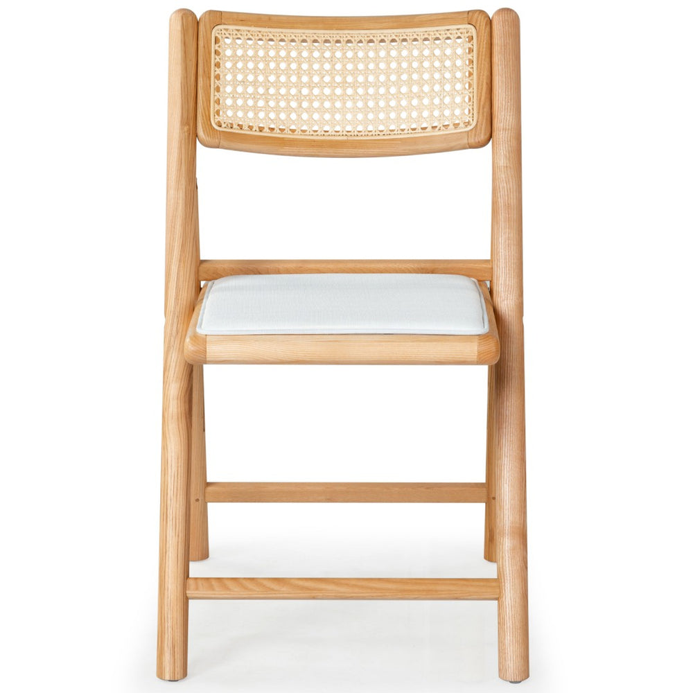 Safavieh SHAYLIE Folding Dining Chair - Natural Ashwood Frame with Upholstered Seat for Modern Spaces SFV4117B-SET2