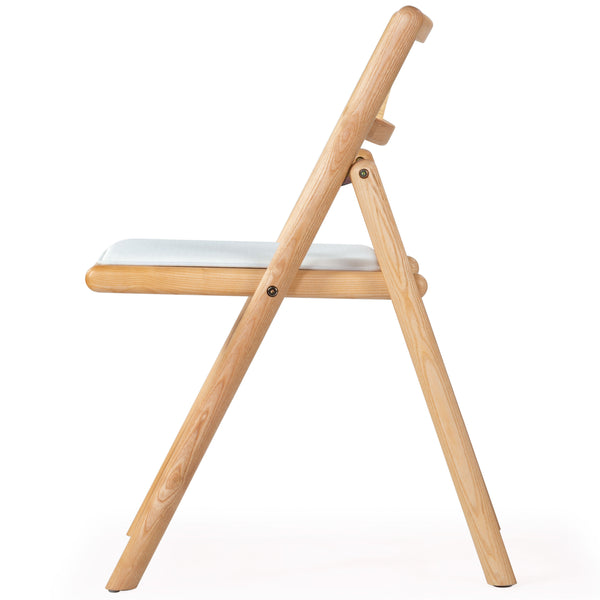 Safavieh Shaylie Upholstered Seat Folding Dining Chair Natural / White SFV4117B-SET2