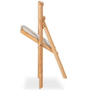 Safavieh Shaylie Upholstered Seat Folding Dining Chair Natural / White SFV4117B-SET2