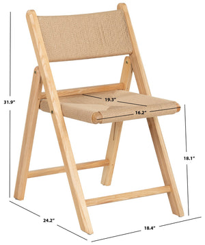 Safavieh Shaylie Paper Cord Folding Dining Chair Natural SFV4118B-SET2