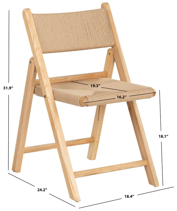 Safavieh Shaylie Paper Cord Folding Dining Chair Natural SFV4118B-SET2