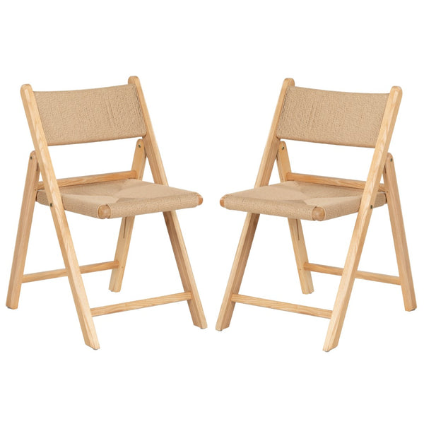 Safavieh Shaylie Paper Cord Folding Dining Chair Natural SFV4118B-SET2