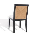 Safavieh Emilio Woven Dining Chair Black / Natural Wood / Woven Paper / Fabric / Foam SFV4123A-SET2