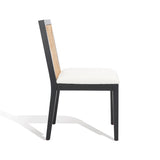 Safavieh Emilio Woven Dining Chair Black / Natural Wood / Woven Paper / Fabric / Foam SFV4123A-SET2