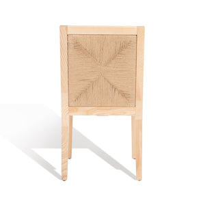 Safavieh EMILIO Woven Dining Chair - Sleek Black Ash Frame with Organic Texture for Modern Dining Spaces Natural SFV4123B-SET2