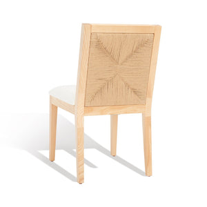 Safavieh EMILIO Woven Dining Chair - Sleek Black Ash Frame with Organic Texture for Modern Dining Spaces Natural SFV4123B-SET2