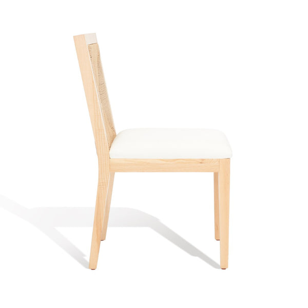 Safavieh EMILIO Woven Dining Chair - Sleek Black Ash Frame with Organic Texture for Modern Dining Spaces Natural SFV4123B-SET2
