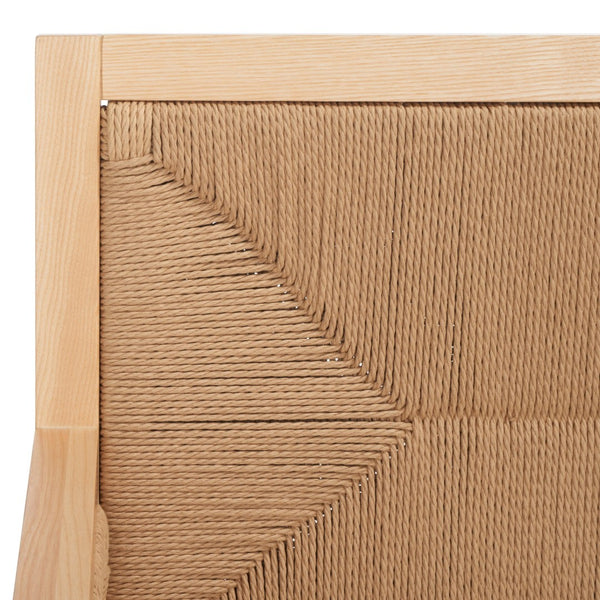 Safavieh EMILIO Woven Accent Chair - Natural Oak with Hand-Woven Paper Cord for Stylish Living Spaces SFV4124B