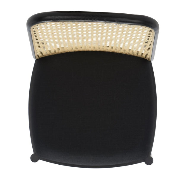 Safavieh ANNMARIE RATTAN BACK DINING CHAIR - Timeless Design with Solid Ash Frame for Effortless Style & Comfort Black / Natural SFV4129A-SET2
