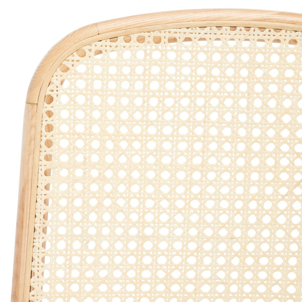 Safavieh ANNMARIE RATTAN BACK DINING CHAIR - Timeless Design with Solid Ash Frame for Effortless Style & Comfort Natural SFV4129B-SET2
