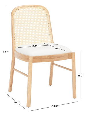 Safavieh ANNMARIE RATTAN BACK DINING CHAIR - Timeless Design with Solid Ash Frame for Effortless Style & Comfort Natural SFV4129B-SET2