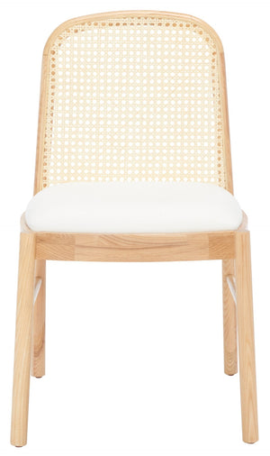 Safavieh ANNMARIE RATTAN BACK DINING CHAIR - Timeless Design with Solid Ash Frame for Effortless Style & Comfort Natural SFV4129B-SET2