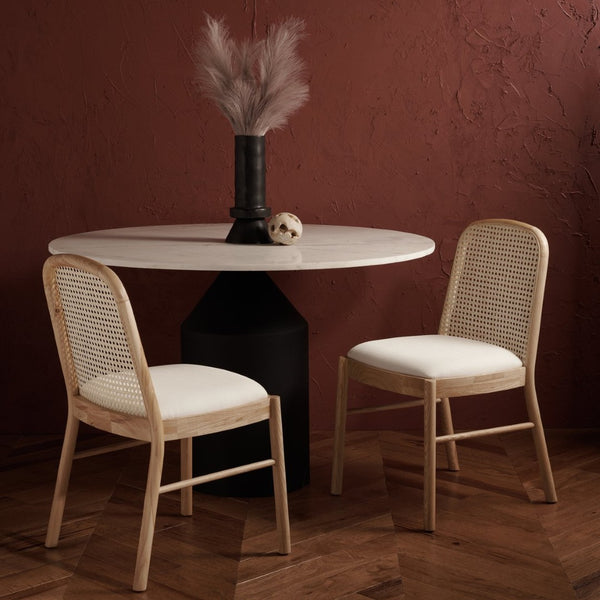 Safavieh ANNMARIE RATTAN BACK DINING CHAIR - Timeless Design with Solid Ash Frame for Effortless Style & Comfort Natural SFV4129B-SET2