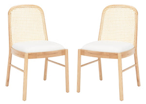 Safavieh ANNMARIE RATTAN BACK DINING CHAIR - Timeless Design with Solid Ash Frame for Effortless Style & Comfort Natural SFV4129B-SET2