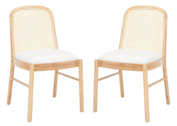 Safavieh ANNMARIE RATTAN BACK DINING CHAIR - Timeless Design with Solid Ash Frame for Effortless Style & Comfort Natural SFV4129B-SET2