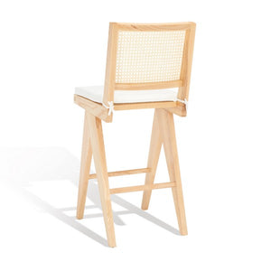 Safavieh Colette Rattan Barstool Natural Wood / Rattan / Fabric SFV4134B