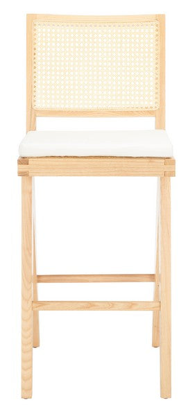 Safavieh Colette Rattan Barstool Natural Wood / Rattan / Fabric SFV4134B