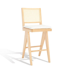 Safavieh Colette Rattan Barstool Natural Wood / Rattan / Fabric SFV4134B