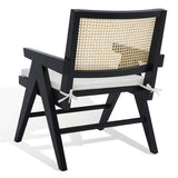 Safavieh Colette Rattan Accent Chair Black / Natural Wood / Rattan / Fabric SFV4135A