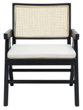 Safavieh Colette Rattan Accent Chair Black / Natural Wood / Rattan / Fabric SFV4135A