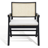 Safavieh Colette Rattan Accent Chair Black / Natural Wood / Rattan / Fabric SFV4135A