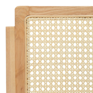 Safavieh DESIREE Elegant Folding Dining Chair - Handcrafted Solid Ash Wood with Rattan Mesh for Versatile Use Natural SFV4137B-SET2