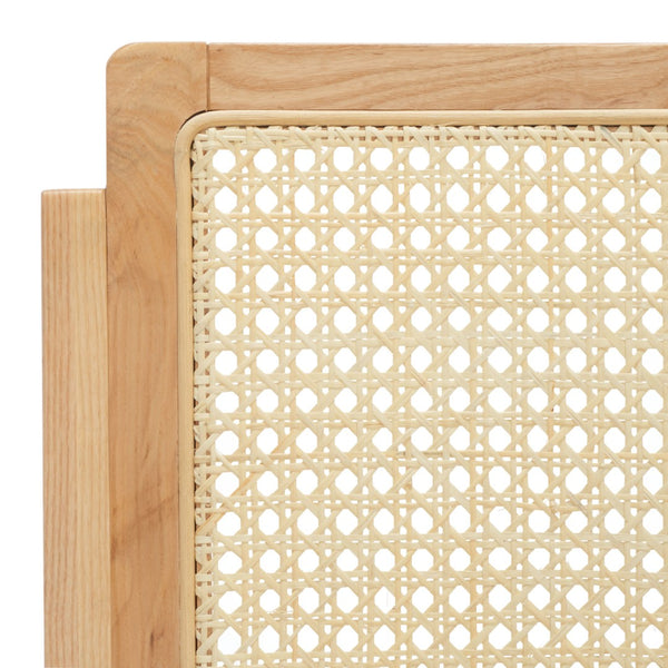 Safavieh DESIREE Elegant Folding Dining Chair - Handcrafted Solid Ash Wood with Rattan Mesh for Versatile Use Natural SFV4137B-SET2