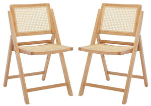 Desiree Folding Dining Chairs - Stylish Rattan Mesh Design for Indoor & Outdoor Dining Convenience