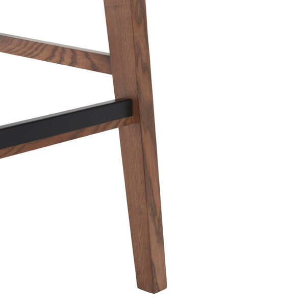 Safavieh HATTIE French Cane Barstool - Modern Rattan Design for Stylish Dining Spaces and Casual Gatherings Walnut / Natural SFV4140D