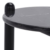 Safavieh Macianna Woven Shelf Accent Table XII23 Black Wood / Woven Cord / Marble SFV4145A-2BX