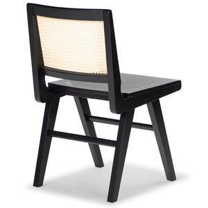 Safavieh HATTIE French Cane Dining Chair - Elegant Black Ash Frame with Stylish Rattan Weave Backrest Black / Natural SFV4153A-SET2