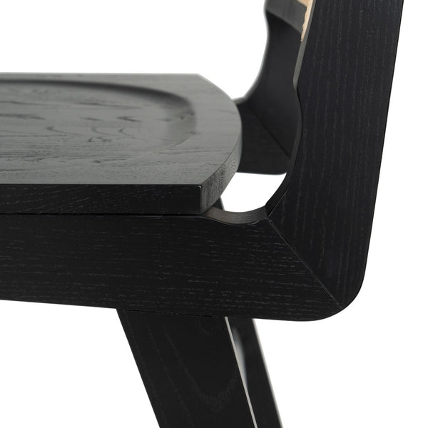 Safavieh HATTIE French Cane Dining Chair - Elegant Black Ash Frame with Stylish Rattan Weave Backrest Black / Natural SFV4153A-SET2