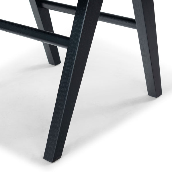 Safavieh HATTIE French Cane Dining Chair - Elegant Black Ash Frame with Stylish Rattan Weave Backrest Black / Natural SFV4153A-SET2