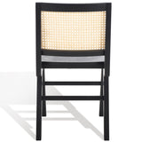 Safavieh Hattie French Cane Wood Seat Dining Chair Black / Natural Wood / Rattan SFV4153A-SET2