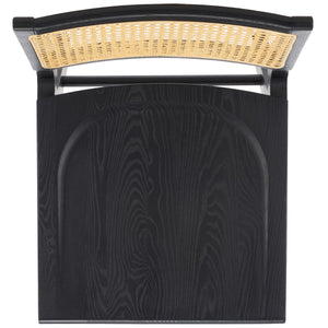 Safavieh Hattie French Cane Wood Seat Dining Chair Black / Natural Wood / Rattan SFV4153A-SET2