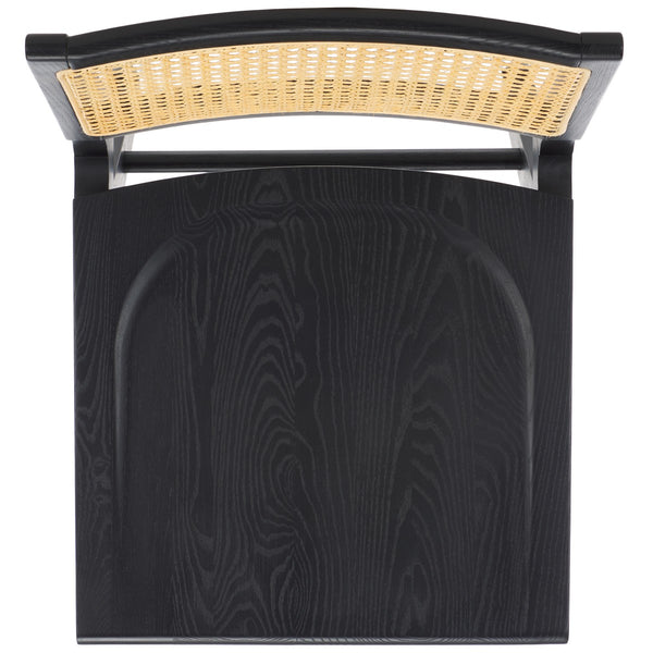 Safavieh Hattie French Cane Wood Seat Dining Chair Black / Natural Wood / Rattan SFV4153A-SET2