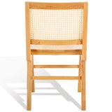 Safavieh Hattie French Cane Wood Seat Dining Chair Natural Wood / Rattan SFV4153B-SET2