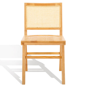 Safavieh Hattie French Cane Wood Seat Dining Chair Natural Wood / Rattan SFV4153B-SET2